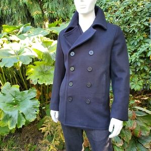 Schott Bros Pea Coat USA Made 100% Wool Size XL
